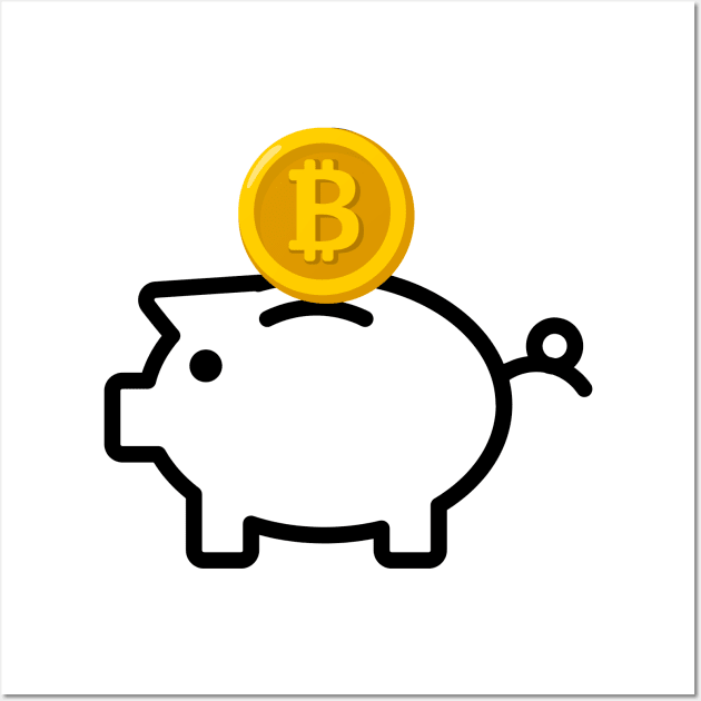 Bitcoin piggy bank Wall Art by BelfastBoatCo